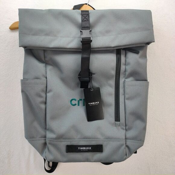 TIMBUK2 Backpack Tuck Pack Gray Nylon Roll Top Travel Computer Messanger Bag NWT - Picture 1 of 13